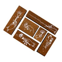 Bothyi - 6 Sellos De Goma De Madera De Estilo Vintage, Decoración Para Álbumes De Recortes, Diario B