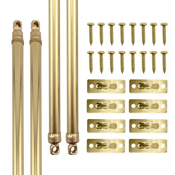 Juego de 4 varillas de cortina Amazing Drapery Hardware de latón, 28‑48 cm