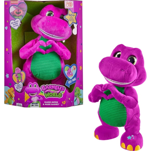 Peluche Barney World de Toy Fisher-Price para niños pequeños de 33 cm con sonidos