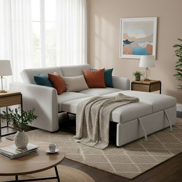 Sofá Cama 2 Cuerpos Moderno New Dallas Beige