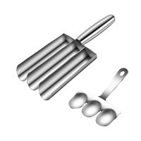 Magideal - Fabricante De Albóndigas De Acero Inoxidable, Cuchara Para Carne, Herramienta Deslizante Para Gambas, Utensilios De Cocina, Dispensador De Albóndigas, 24Cmx11Cm