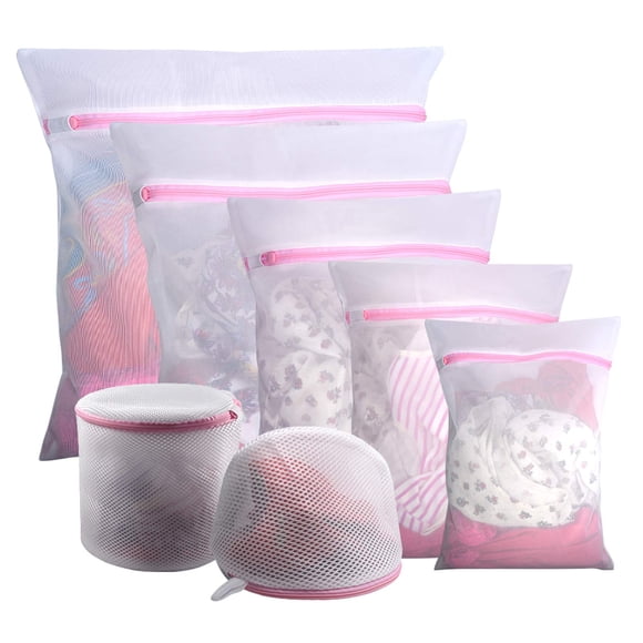 Bolsas de lavandería GOGOODA de malla para ropa delicada con cremallera de primera calidad, 7 unidades