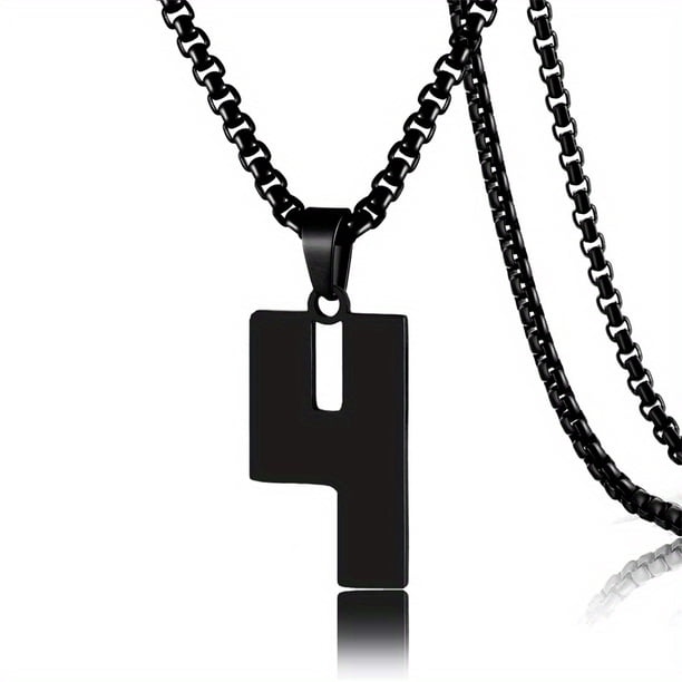 1pc Stylish Stainless Steel Men's Athletes Number Pendant Necklace - Perfect for Baseball, Basketball, and Football Teams - Long Chain Necklace with Sports Number - Ideal Gift for Boys