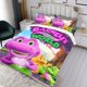 thumbnail image 3 of Barney y los Amigos Conjunto de sábanas temático, trío de piezas, cómodo y amigable con la piel, diseño único, regalo de decoración para el hogar para familiares, amigos y fans,140cm *210cm, 3 of 6