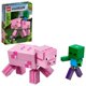 thumbnail image 1 of Juguete LEGO Minecraft Pig BigFig y Baby Zombie 21157 2020, 1 of 6