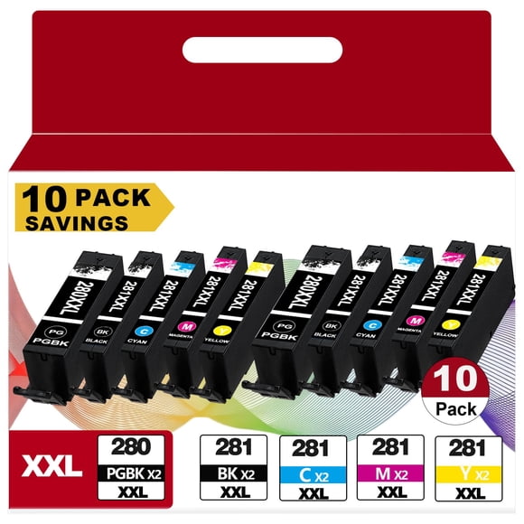 Cartuchos de tinta 10 piezas PGI-280XXL CLI-281XXL para impresoras Canon