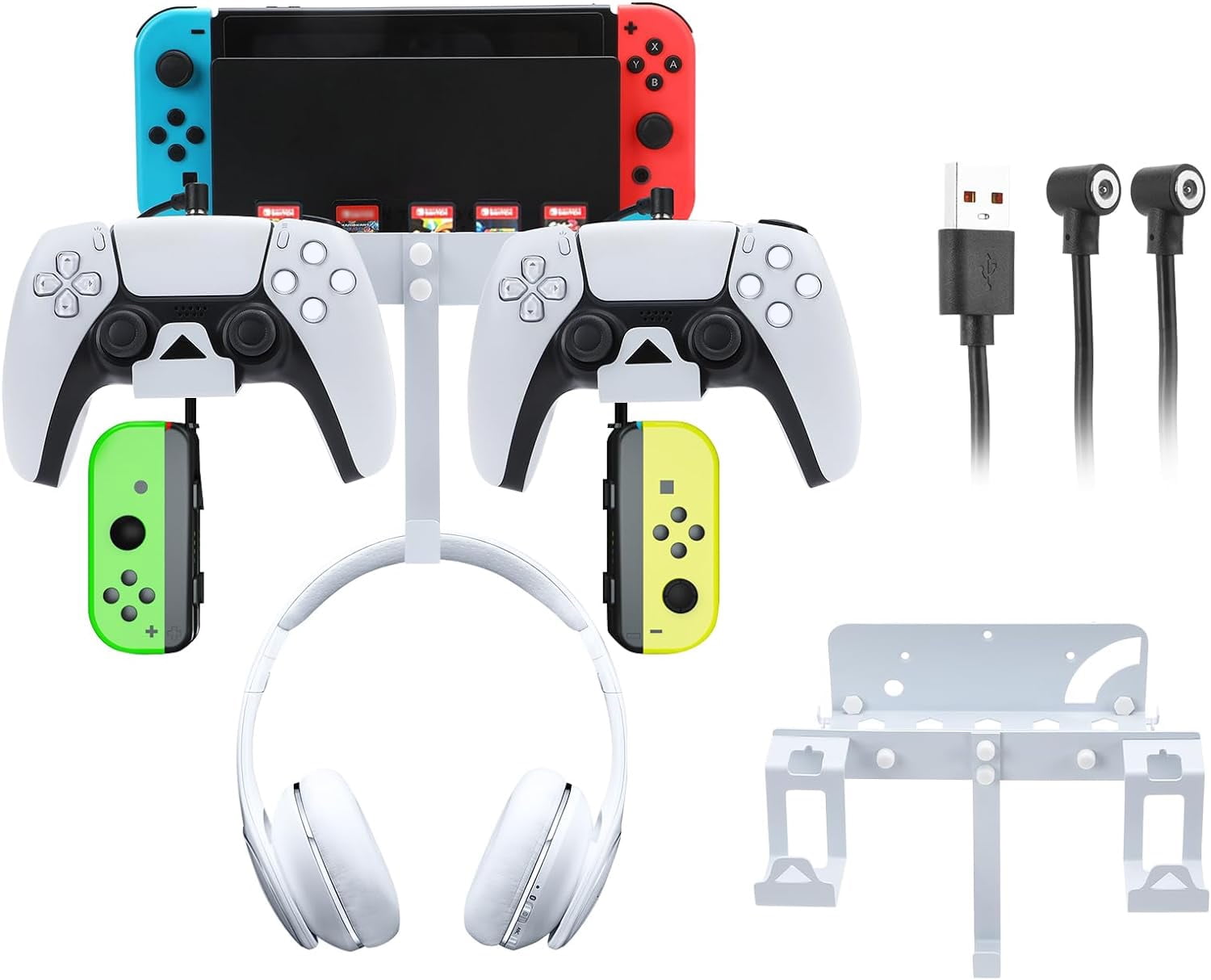 Soporte De Pared Aaronmei Kit De Montaje Metálico 5 En 1 Blanco