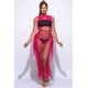 thumbnail image 1 of Vestido Largo De Algodón Sin Mangas Con Flecos Y Aberturas Color Rosa Intenso (para Mujer), 1 of 4