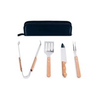 Universal. - Set Asador 4 Piezas Mango Madera Con Estuche.