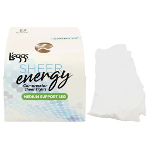 Medias De Compresión Sheer Energy De Sujeción Media - Lse100 Blancas De Leggs Para Mujer - 1 Par De Pantimedias (B)
