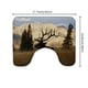 thumbnail image 1 of 1pc Mountain Elk Print Shower Curtain Set with 12 Hooks, Non-Slip Bathroom Rug, Toilet U-Shape Mat, and Toilet Lid Cover Pad - Stylish and Functional Bathroom Decor, 1 of 5