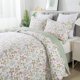thumbnail image 1 of Juego de edredón Queen HoneiLife, 230 x 244 cm, diseño floral, 3 unidades, 1 of 8