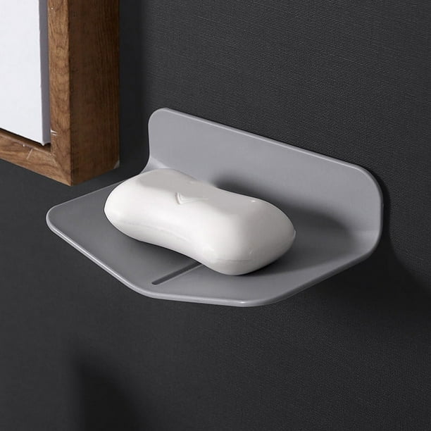 1pc Wall-mounted V-shaped Soap Dish, Punch Free Soap Holder, Soap Rack For Bathroom & Kitchen, 3.19"x2.17"