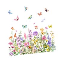 Magideal - Calcomanía De Ventana De Flores De Jardín, Calcomanía De Ventana De Vidrio, Decoración Creativa Colorida Del Hogar, Calcomanía De Ventana Floral Para