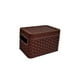 thumbnail image 1 of Canasto Organizador Ratan Con Tapa Cafe Pequeño, 1 of 4