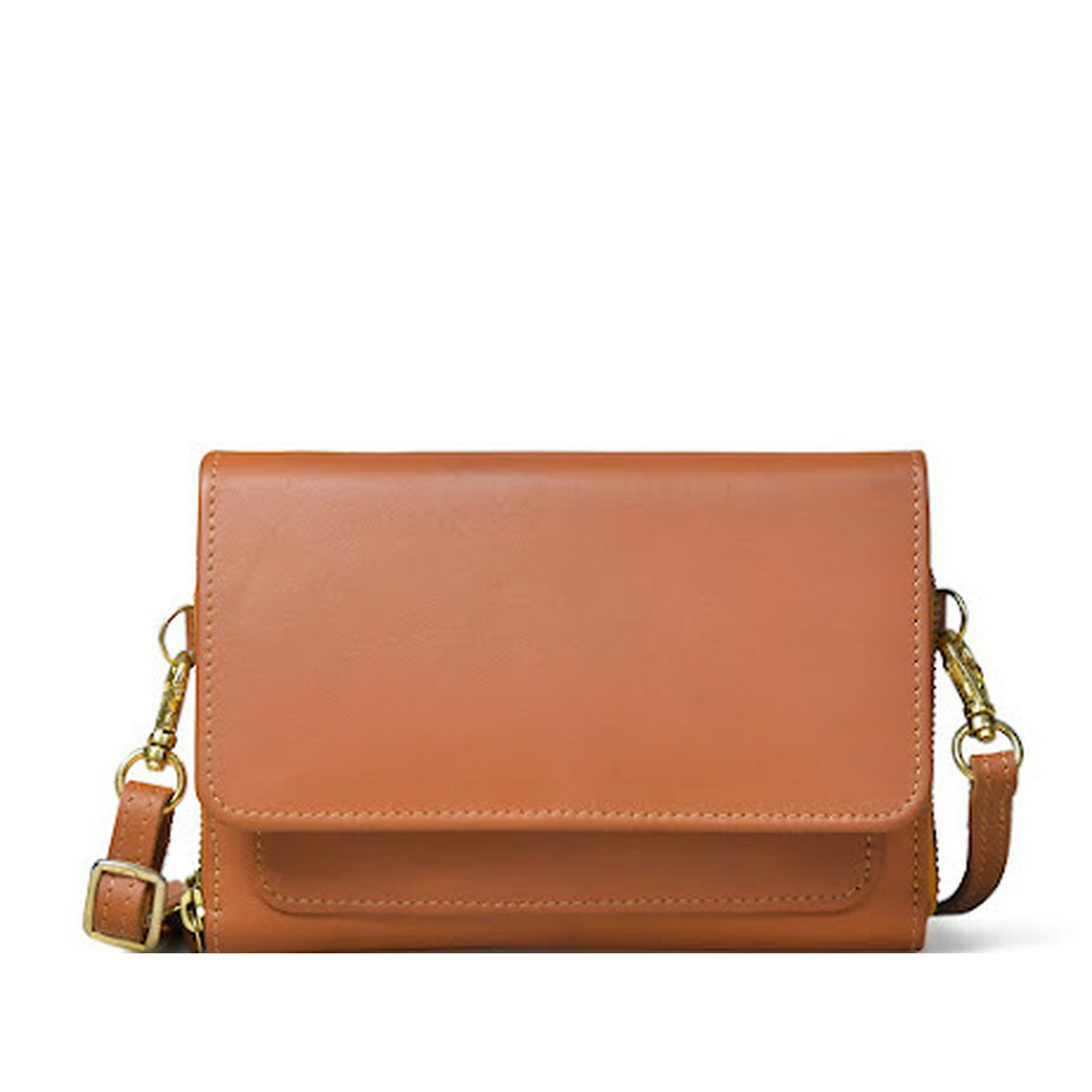 Cartera Bandolera Sharo Slim Cuero Genuino Negra