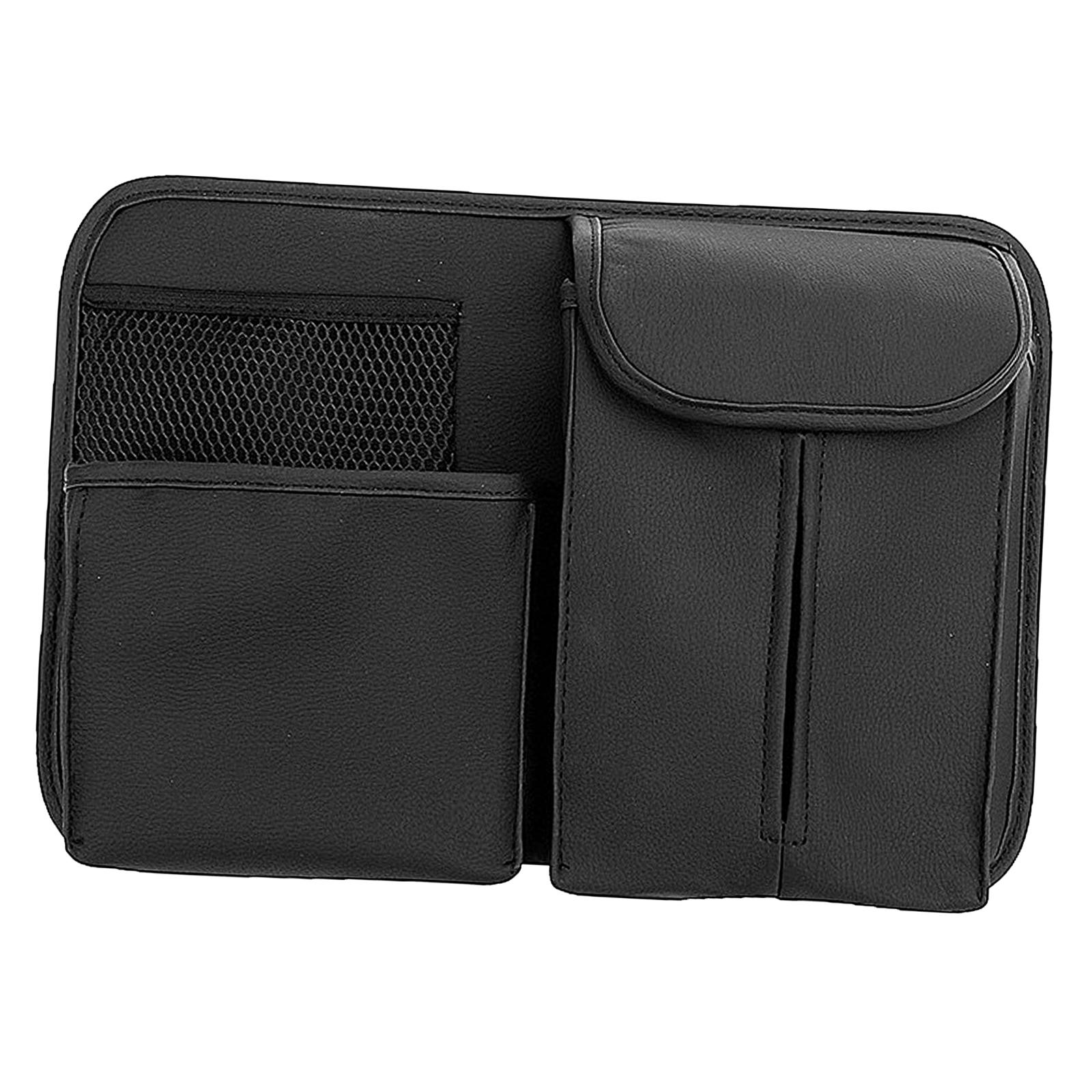 Magideal - Organizador De Asiento Trasero Interior Automático, Con Bolsillo De Almacenamiento De Tejido Bolsillo De Red Impermeable Correas Ajustables Duraderas , Negro