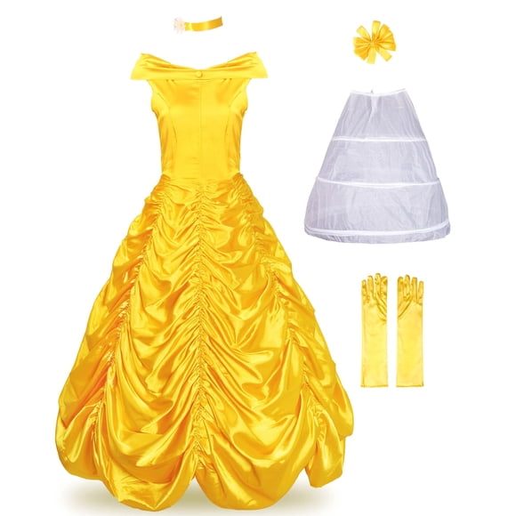 Disfraz JerrisApparel Vestido de Princesa Amarillo XL