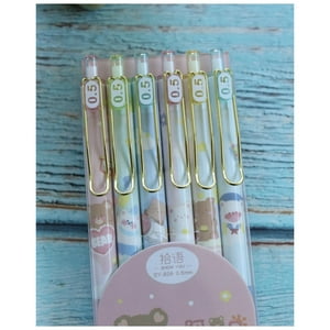 Total Upgrate - Set 6 Lapices Boligrafos De Tinta Negra Diseños Colores