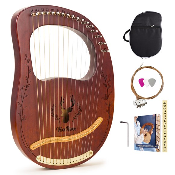 Arpa para lira VixxNoxx, arpa para lira, 16 cuerdas, caoba, con accesorios