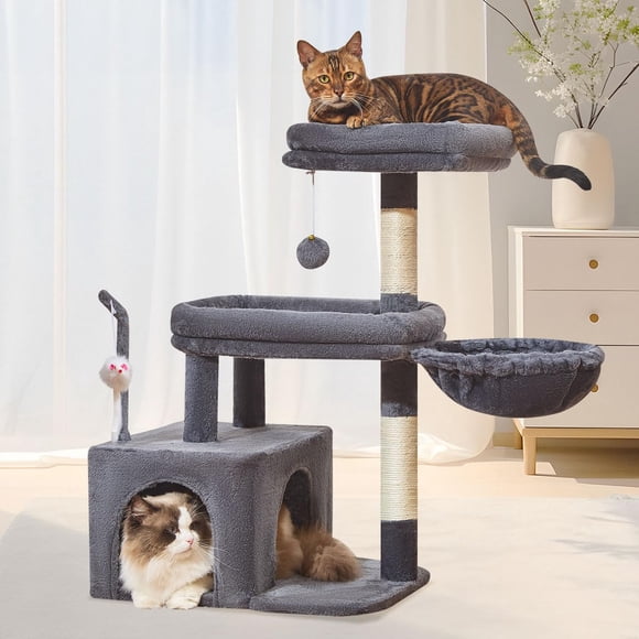 Árbol para gatos Taoqimiao MS043G de 82 cm con plataforma, gris