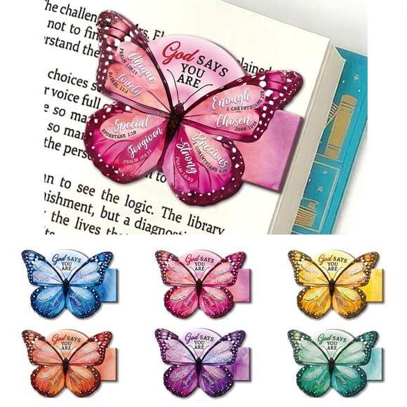 Marcapáginas magnético NEWJMM 6 uds. con mariposa – Regalo para mujer