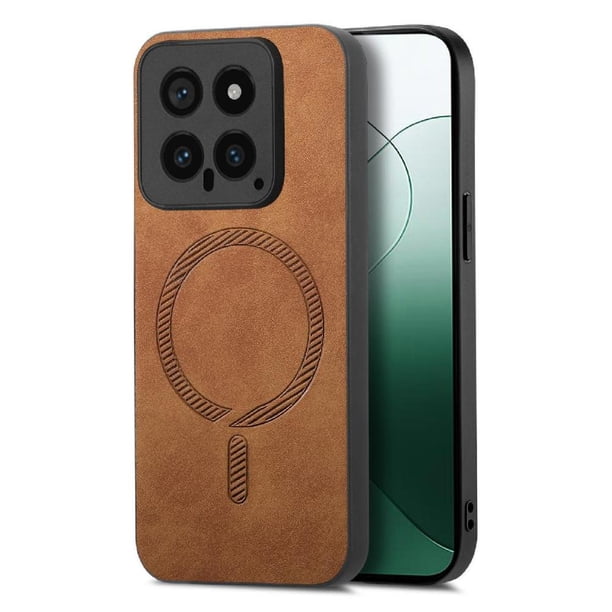 Magnetic Slim Case for Xiaomi 14 5G with Camera Guard & Anti-Scratch Back Brown