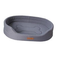 Magideal - Cama Para Cachorros, Cama Para Perros, Bordes Frontales Bajos, Rectángulo Ovalado, Sofá Transpirable Para Gatos, Cama Para Perros, Cama Para Mascotas , Gris L