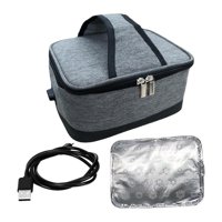 Magideal - Fiambrera Calentada, Calentador De Alimentos, Bolsa Térmica, Bolsa De Aislamiento, Calentador De Alimentos Portátil, Fiambrera Eléctrica Para Acampar, Gris
