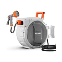 Carrete Retráctil Para Manguera De Jardín Vevor De 5/8 Pulgadas X 100 Pies Con Boquilla