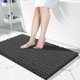 thumbnail image 1 of Alfombra de baño Yimobra, larga, antideslizante, lavable, 112 x 61 cm, gris oscuro, 1 of 7