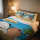 thumbnail image 1 of Bubu & Dudu BeachThemed Bedspread Set with Duvet Cover & Bed Sheets Cute Sea Creatures Shells & Bubbles Design, 1 of 1