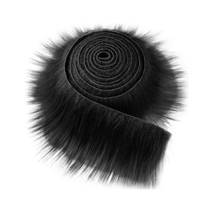 Magideal - Tela De Piel Sintética Difusa Para Manualidades, Tela De Piel Peluda, Tela Artificial Para Decoración De Disfraces, Ropa, Decoración De Enanos, Fiesta Negro