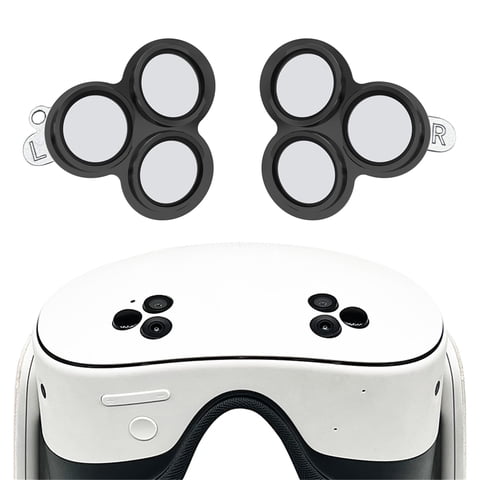 Genérico - Película Protectora De Lente Compatible Con Meta Quest 3S - Protector De Pantalla De Vidrio Templado 9H Con Accesorios De Marco De Aleación De Aluminio-Negro