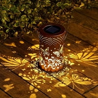 Xusx111 - Linternas Solares De Mariposa Al Aire Libre Colgando, Metal Hueco Impermeable Led Luz De Decoración Del Jardín Para Patio Patio Camino Césped Porche Delantero, Regalos De Cumpleaños De Acció