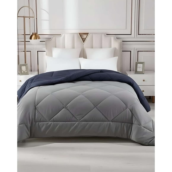 CUBRECAMA PLUMÓN NORDICO 2 PLAZAS 200X230 GRIS/AZUL