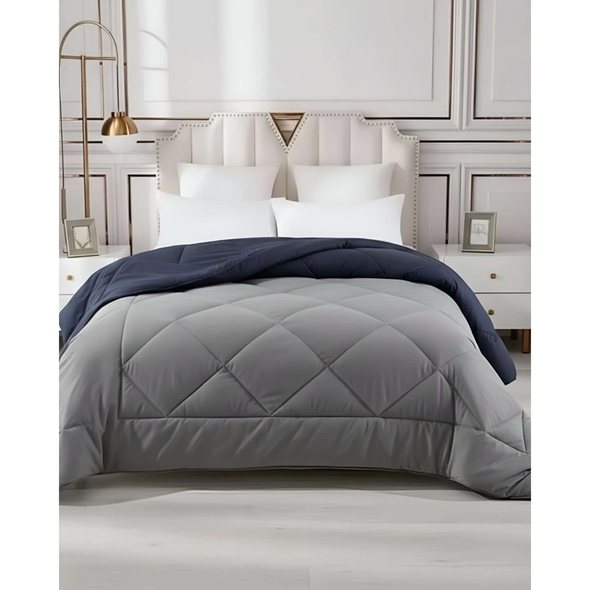 Rouss - Cubrecama Plumón Nordico 2 Plazas 200x230 Gris/azul