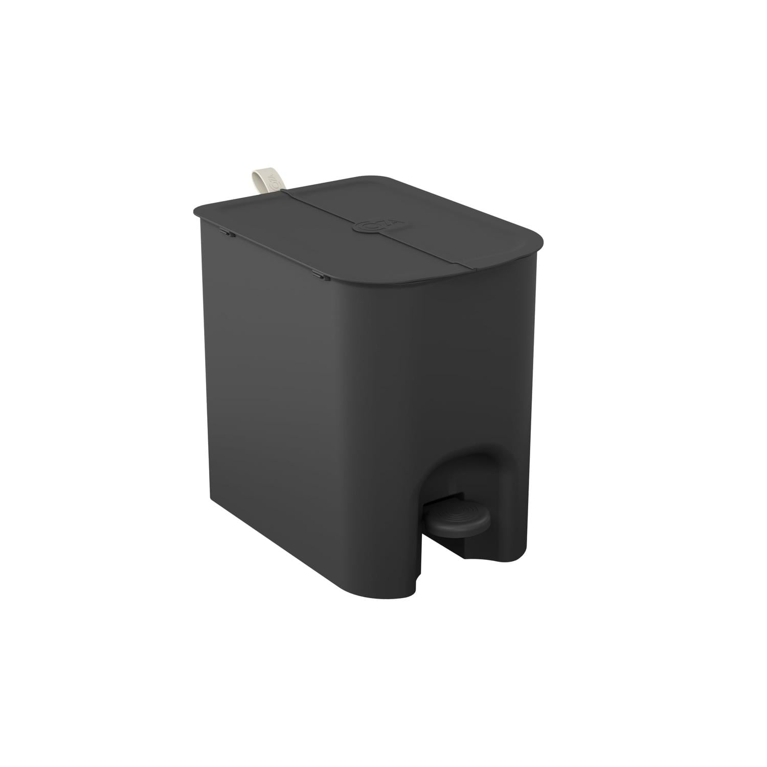 Coza - Basurero Mariposa Con Pedal 12l Negro Con Asa Negro