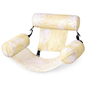 Silla Flotante Para Piscina Sloosh Convertible Color Champán Tropical