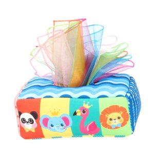 Magideal - Caja De Pañuelos Para Tirar, Tejido Arrugado Montessori, Actividades De Pañuelos Ocupados, Juguete Sensorial Único, Caja De Pañuelos, Juguete Para Niñ