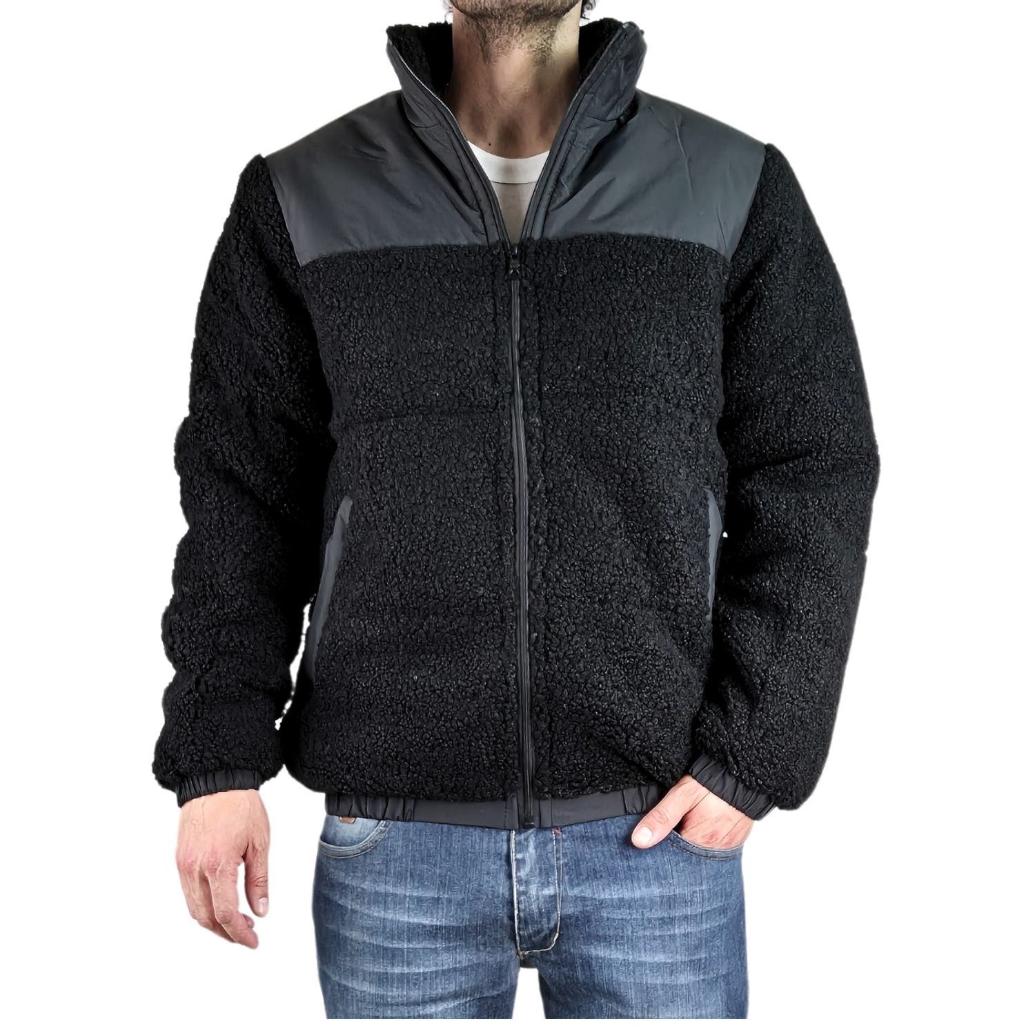 Likeshop - Chaqueta Teddy Hombre Tipo Corderito Gruesa Bolsillos 602
