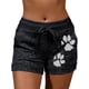 thumbnail image 4 of Mujer Fashion Shots Summer Gato Paw Impreso Beach Shots Casual Elastic Waist Spots Shot Pants con Drawstring, 4 of 7