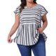 thumbnail image 1 of Agnes Orinda Talla Grande Blusa para Mujeres Escuela Universidad Boho Floral Impreso Cuello Redondo Manga con Volantes Camisas 1X Blanco, 1 of 6