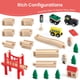 thumbnail image 3 of Set de tren Tiny Land de madera, 39 unidades, para niños pequeños con rieles, 3 of 7