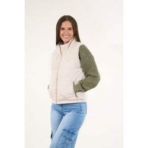 Polar Sin Mangas Look Sherpa Con Acolchado Crudo Mujer Polemic