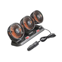 Magideal - Ventilador De Coche De Tres Cabezales, Camión Portátil, Suv, Ventilador De Circulación De Aire De Poco Ruido Ajustable De 360 Degree, Viento De Dos Velocid 24V 16W