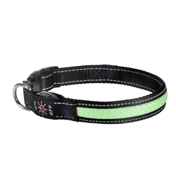 Collar Luz LED 3 modos Luz carga USB Perros Gatos Verde Talla S para hogar