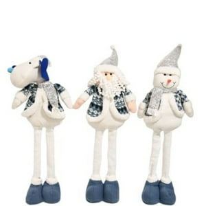 Genérico - Set 2 De Muñecos Navideños Patas Largas 65Cm Azul