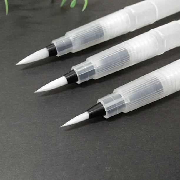 3pcs Refillable Water Brush Ink Pen for Watercolor, Calligraphy, Drawing, Painting, and Illustration - S/M/L Sizes Available - Office Stationery Essential