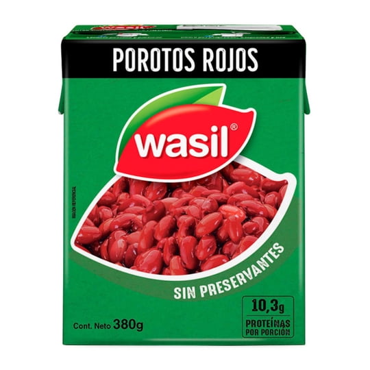 Porotos Rojos Caja Drenado 230 g - Neto 380 g Wasil